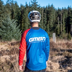 GMBN Descent Jersey Long Sleeve - Navy & Red Tyre