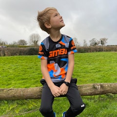 GMBN Youth Archive Camo Jersey Short Sleeve - Orange & Blue