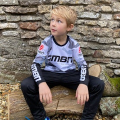 GMBN Youth Archive Camo Jersey Long Sleeve - White & Grey